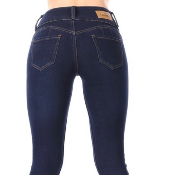 new Diva Star Colombian push up dark blue skinny jeans - Picture 4 of 5